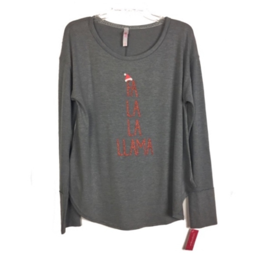 Christmas Holiday Glitter Fa La La Llama Tee